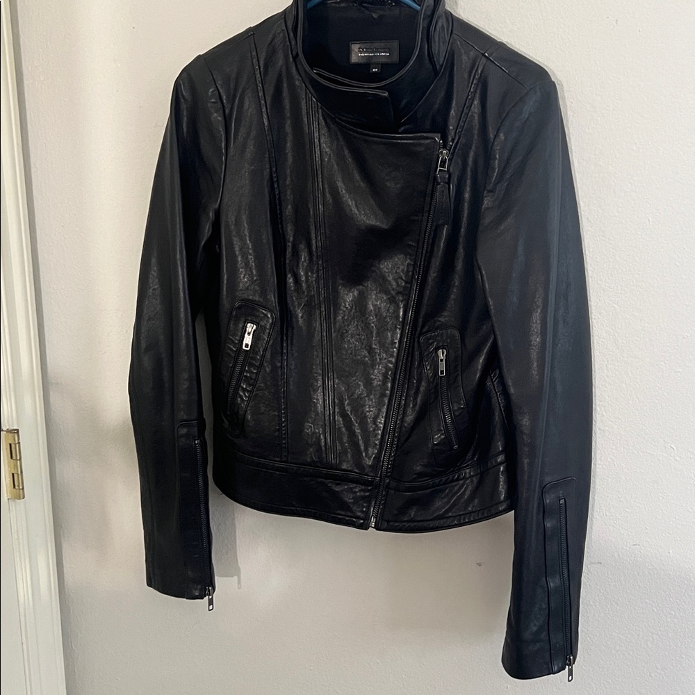 Mackage Black Leather Asymmetrical Moto Jacket - Picture 7 of 12